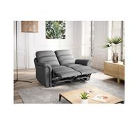 Canapé de Relaxation 2 places en Tissu Gris LÉON - Gris clair - LOUNGITUDE