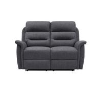 LOUNGITUDE - Canapé de Relaxation Manuel 2 Places en Tissu - Gris foncé