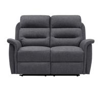 Canapé de Relaxation 2 places en Tissu Gris LÉON - Gris foncé - L140 x 94 x 100cm - LOUNGITUDE