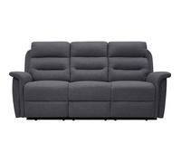 Canapé de Relaxation 3 places en Tissu Gris LÉON - Gris foncé - L191 x 94 x 100cm - LOUNGITUDE