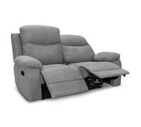 Canapé de relaxation manuel 2 places en tissu BONA - Gris clair - L154 x 90 x 100cm - LOUNGITUDE