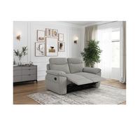 Canapé de relaxation manuel ROSS 2 places en tissu texturé 3D - Gris clair - L160 x P100 x H102cm - LOUNGITUDE