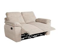 Canapé de relaxation manuel ROSS 2 places en velours côtelé - Beige - L160 x P100 x H102cm - LOUNGITUDE