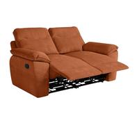 Canapé de relaxation manuel ROSS 2 places en velours côtelé - Terracotta - L160 x P100 x H102cm - LOUNGITUDE