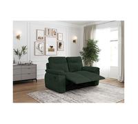 Canapé de relaxation manuel ROSS 2 places en velours côtelé - Vert foncé - L160 x P100 x H102cm - LOUNGITUDE
