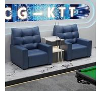 Canapé de salle de billard haut de gamme, chaises de visualisation bleues de lux canapé de spectateur de qualité tournoi avec ensemble de table basse, for salle de billard/club/salle de jeux(Set1)