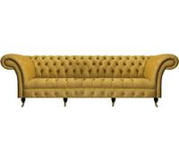 Canapé de salon Chesterfield jaune anapé rembourré 4 places