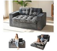 Canapé de sol en velours côtelé avec accoudoirs, causeuse rembourrée pour chambre à coucher et salon, grand pouf pour relaxation et confort