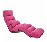 Canapé de sol paresseux réglable, salon en chaise intérieure avec 6 positions réglables, support arrière réglable et repose-pieds, chaise de jeu vidéo pour la maison, bureau, lecture, wa rose rouge-2