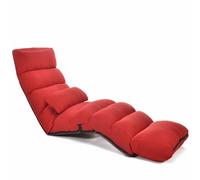 Canapé de sol paresseux réglable, salon en chaise intérieure avec 6 positions réglables, support arrière réglable et repose-pieds, chaise de jeu vidéo pour la maison, bureau, lecture, wa rouge-2 LWX