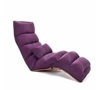 Canapé de sol paresseux réglable, salon en chaise intérieure avec 6 positions réglables, support de dos réglable et repose-pieds, chaise de jeu vidéo pour la maison, bureau, lecture, WA Purple-1 LWX