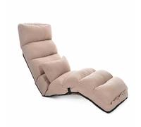 Canapé de sol paresseux réglable, salon en chaise intérieure avec 6 positions réglables, support de dos réglable et repose-pieds, chaise de jeu vidéo pour la maison, bureau, lecture, wa khaki-1 LWX