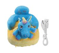 Canapé de soutien pour bébé, chaise inclinable pour bébé, siège moelleux sur le sol avec base antidérapante pour les bébés qui apprennent à s’asseoir, transat léger et portable pou (Motif cheval bleu)