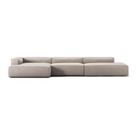 Canapé Decotique Grand 5 Places Ouvert Côté Droit, Couleur Sandshell/ Beige