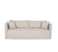 Canapé déhoussable 4-5 places en tissu beige ADELE