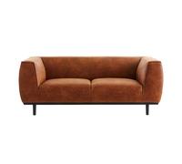 Canapé design 2-3 places en cuir aspect vieilli marron cognac MORRIS -