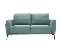 Canapé design 2 places en tissu vert de gris et métal noir MOSCO
