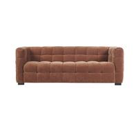 Canapé design 3 places en tissu effet velours terre brûlée CORTO