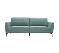 Canapé design 3 places en tissu vert de gris et métal noir MOSCO