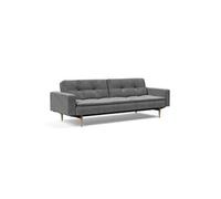 Canapé design DUBLEXO STYLETTO avec accoudoirs convertible lit 115*210 cm pieds chêne naturel tissu Twist Charcoal