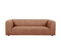 Canapé design en tissu effet velours terre brûlée 3-4 places OLIVEIRO
