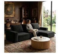 Canapé désossé, canapé moderne en velours côtelé en forme de L, canapé sectionnel convertible 3 + 1, assise profonde douce et modulaire pour petits et grands espaces de vie