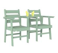 Canapé Deux Places Outsunny Garden, canapé de Jardin « Jack and Jill » à Deux Places avec Table intégrée, canapé de Jardin en Bois gaufré, siège d'appoint pour terrasse, véranda, Balcon, Espace Vert