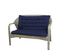Canapé d'extérieur Kissen mit Rückenlehne 100 x 100 x 8 cm Bleu marine Ersatzkissen für Hollywoodschaukel 23Sitzer perfekt für Garten Terrasse und Möbel.