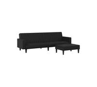 vidaXL Canapé droit 1 place en similicuir noir 84,5 x 220 x 31 cm