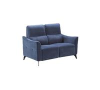 BURGOS - Canapé Fixe 2 Places Tissu Waterproof Bleu - Altobuy Bleu