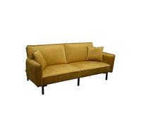 Canape droit 2 places en polyester bois 110 x 198 x 90 cm