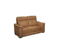 STANLEY - Canapé Fixe 2 Places Tissu Peau de Pêche Cognac - Altobuy Marron