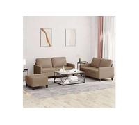 Canape droit 2 places en simili-cuir marron 77 x 138 x 41 cm