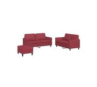Canape droit 2 places en simili-cuir rouge 77 x 140 x 80 cm