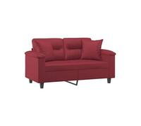 vidaXL Canapé 2 places avec oreillers bordeaux 120 cm similicuir
