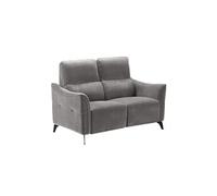 BURGOS - Canapé Fixe 2 Places Tissu Waterproof Gris -