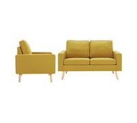 vidaXL Ensemble de canapés 2 pcs Tissu Jaune Jaune