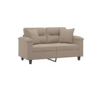 vidaXL Canapé 2 places 3200965 avec oreillers tissu microfibre 120 cm Taupe