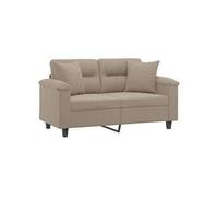 vidaXL Canapé 2 places 3200965 avec oreillers tissu microfibre 120 cm Taupe