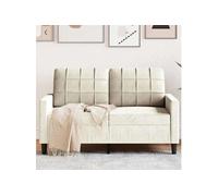 vidaXL Canapé à 2 places en velours crème 120 cm