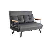 Canape droit 2 places en velours gris 73 x 180 x 81 cm