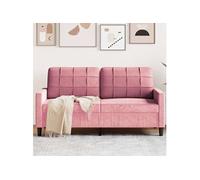 Vidaxl Canapé À 2 Places Rose 140 Cm Velours Rose