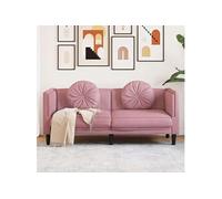 vidaXL Canapé avec Coussins 2 Places, Chaise avec Accoudoirs et Dossier, Siège avec Pieds, Fauteuil TV de Salon, Moderne, 372635