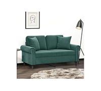 Canapé 3 places avec oreillers gris foncé 180 cm velours canapé vidaXL