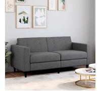 IDMarket Canapé 3 places CALLIE en tissu gris anthracite