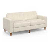 IDMarket - Canapé Droit 3 Places Callie en Velours côtelé Beige