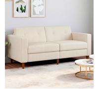 IDMarket - Canapé Droit 3 Places Callie en Velours côtelé Beige