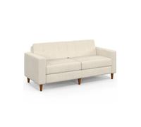 IDMarket - Canapé Droit 3 Places Callie en Velours côtelé Beige