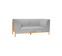 Canapé droit 3 places en bois de chêne gris, assise en polyester, fixe, uni - Hübsch, Moment - 182x89x80 cm