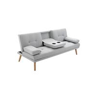 Canape droit 3 places en lin bois 77 x 181 x 72 cm